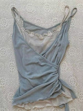 Azure Draped Cami Wrap Top
